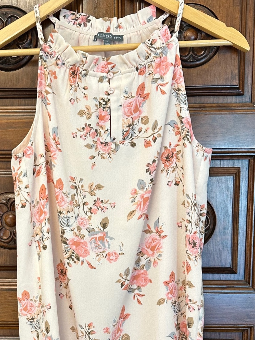 Brixon Ivy pink floral tank top, size s